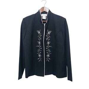 Pride & Joy Blazer Built-in Blouse Women's Size 12 NWT Embroidered Office Career